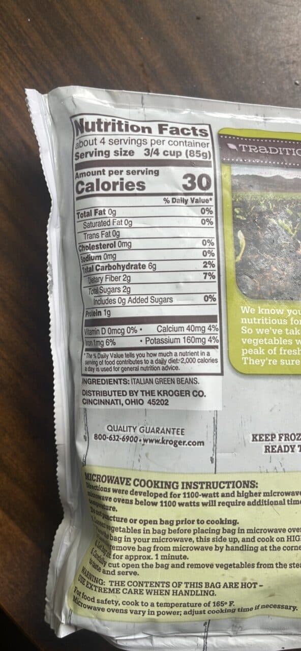 Kroger Cut Italian Green Beans packshot