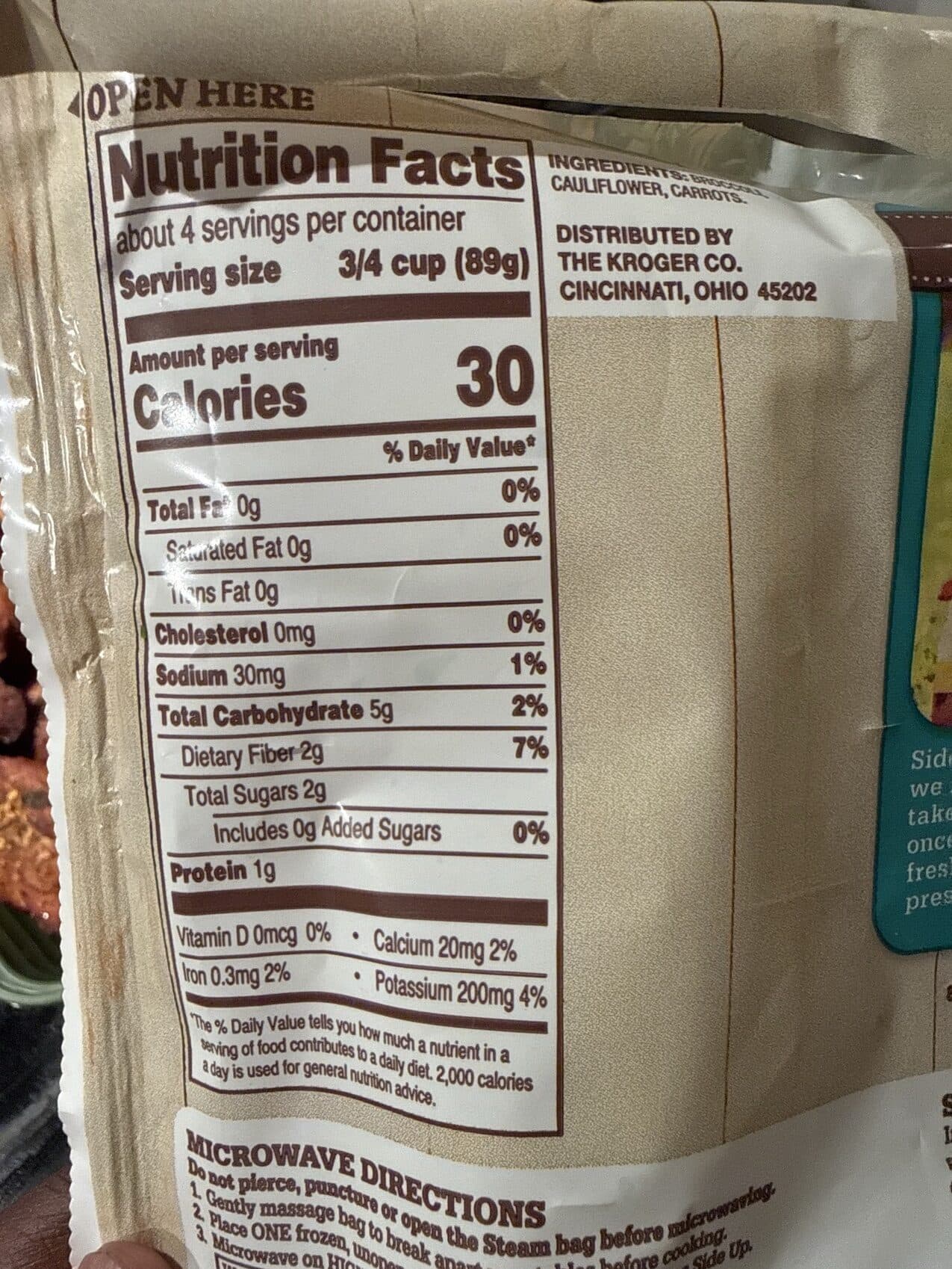 Kroger California Style Vegetables packshot