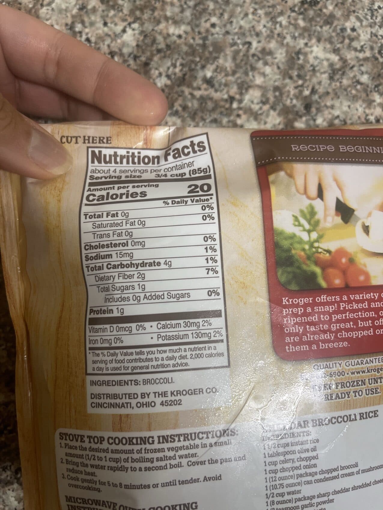 Kroger Chopped Broccoli packshot