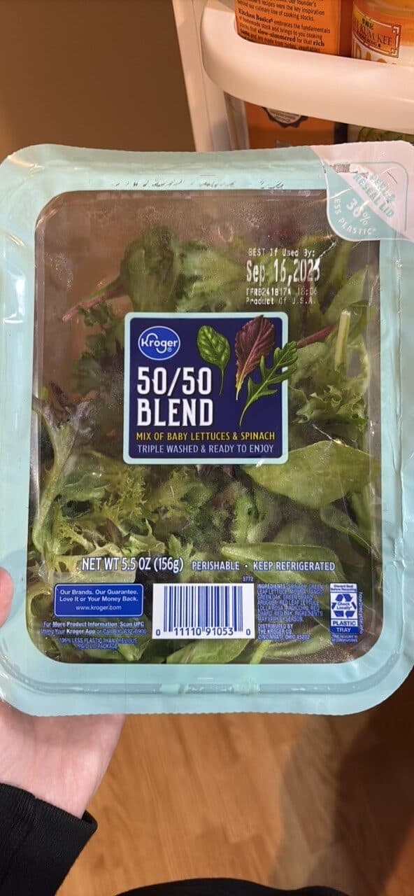 Kroger 50/50 Blend Mix of Baby Lettuces & Spinach packshot