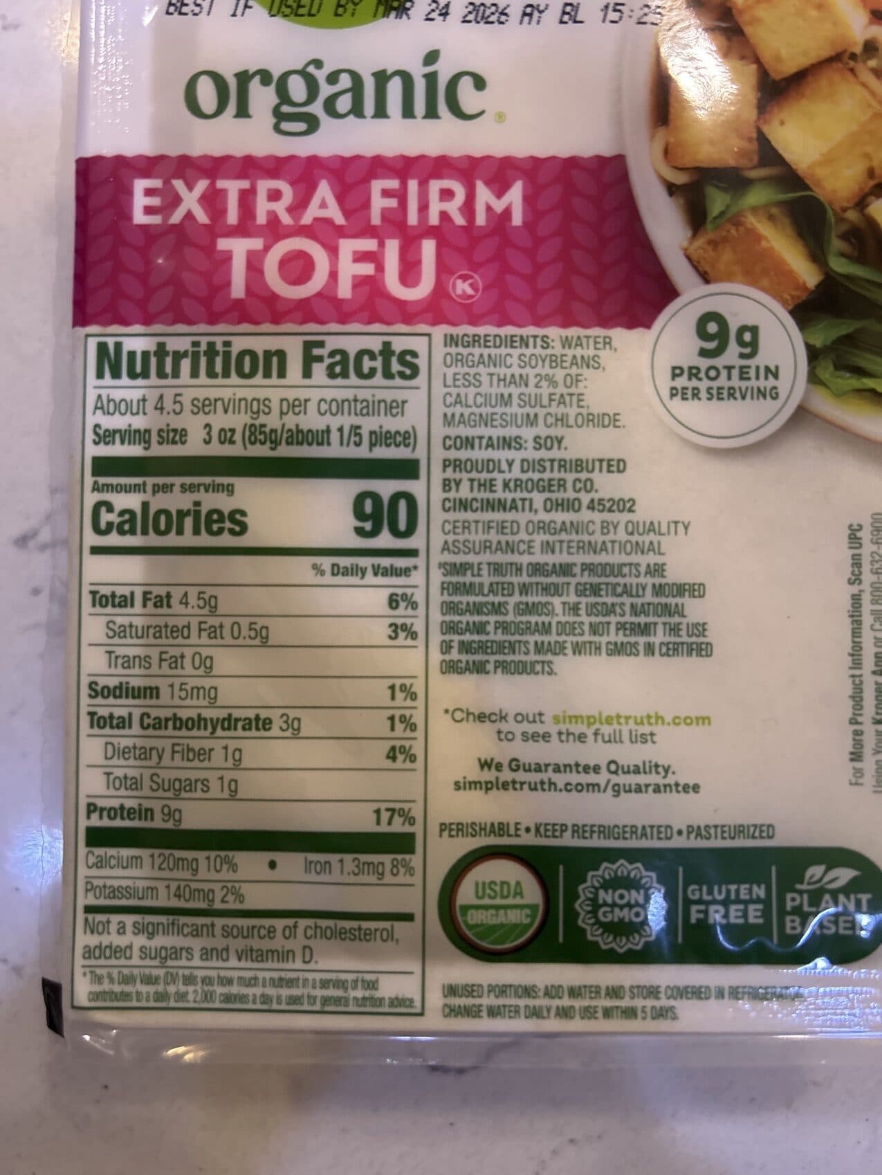 simple truth organic EXTRA FIRM TOFU packshot