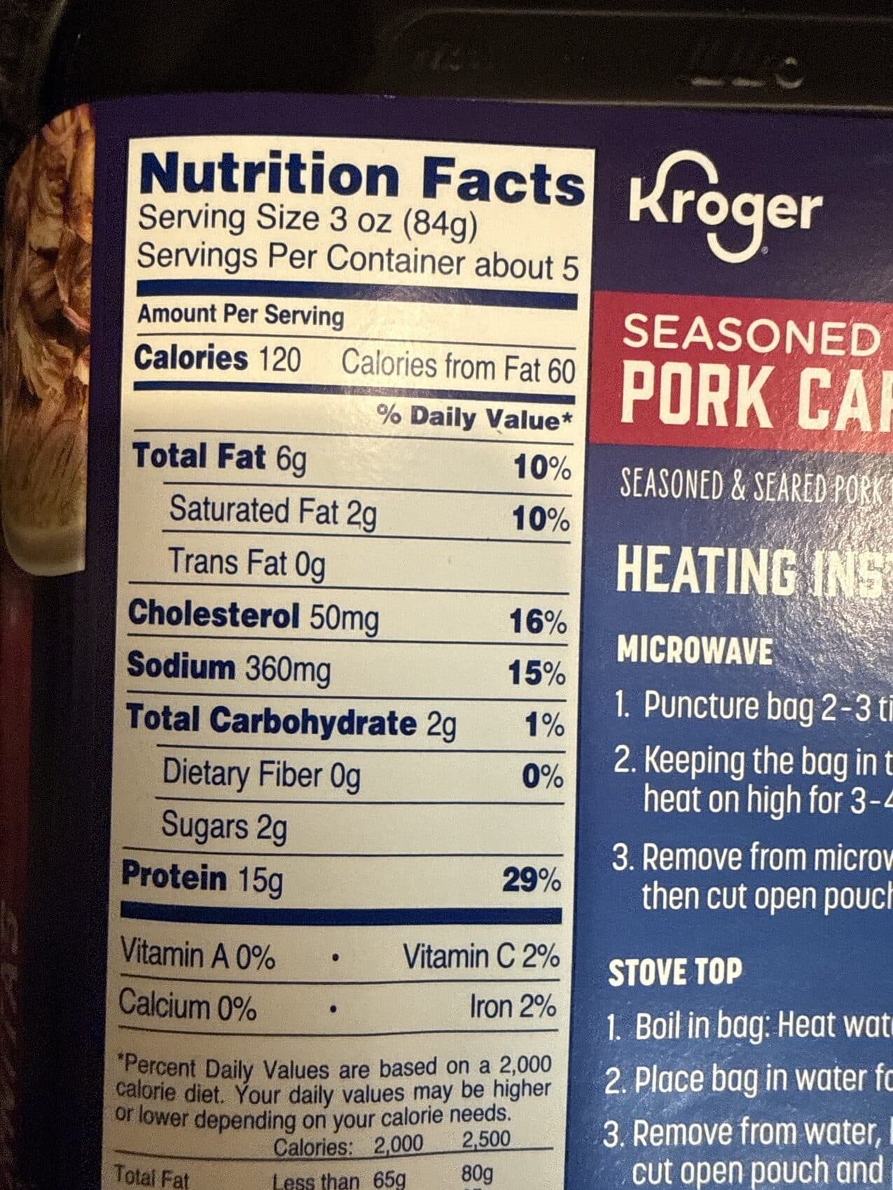 Kroger Seasoned Pork Carnitas packshot