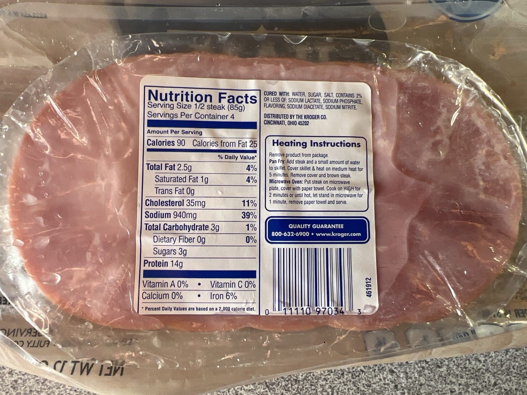 Kroger Ham Steaks packshot