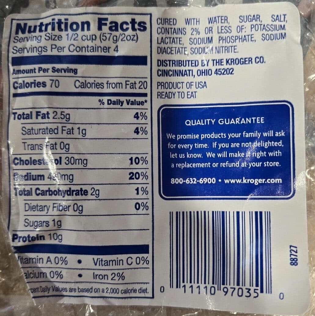 Kroger Diced Ham packshot