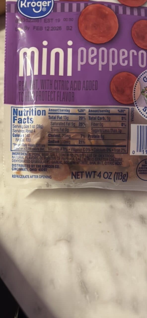 Kroger mini pepperoni packshot