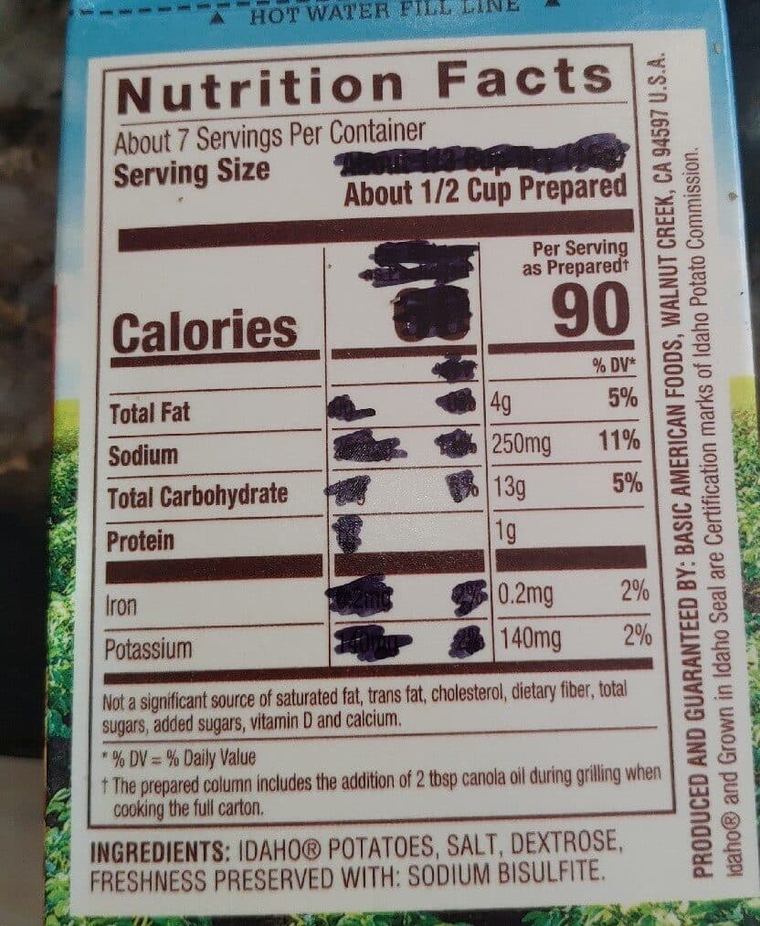 Idaho Spuds Hashbrown Potatoes packshot