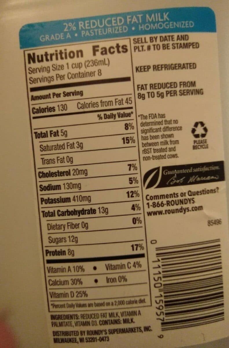 Roundy's 2% reduced fat milk packshot