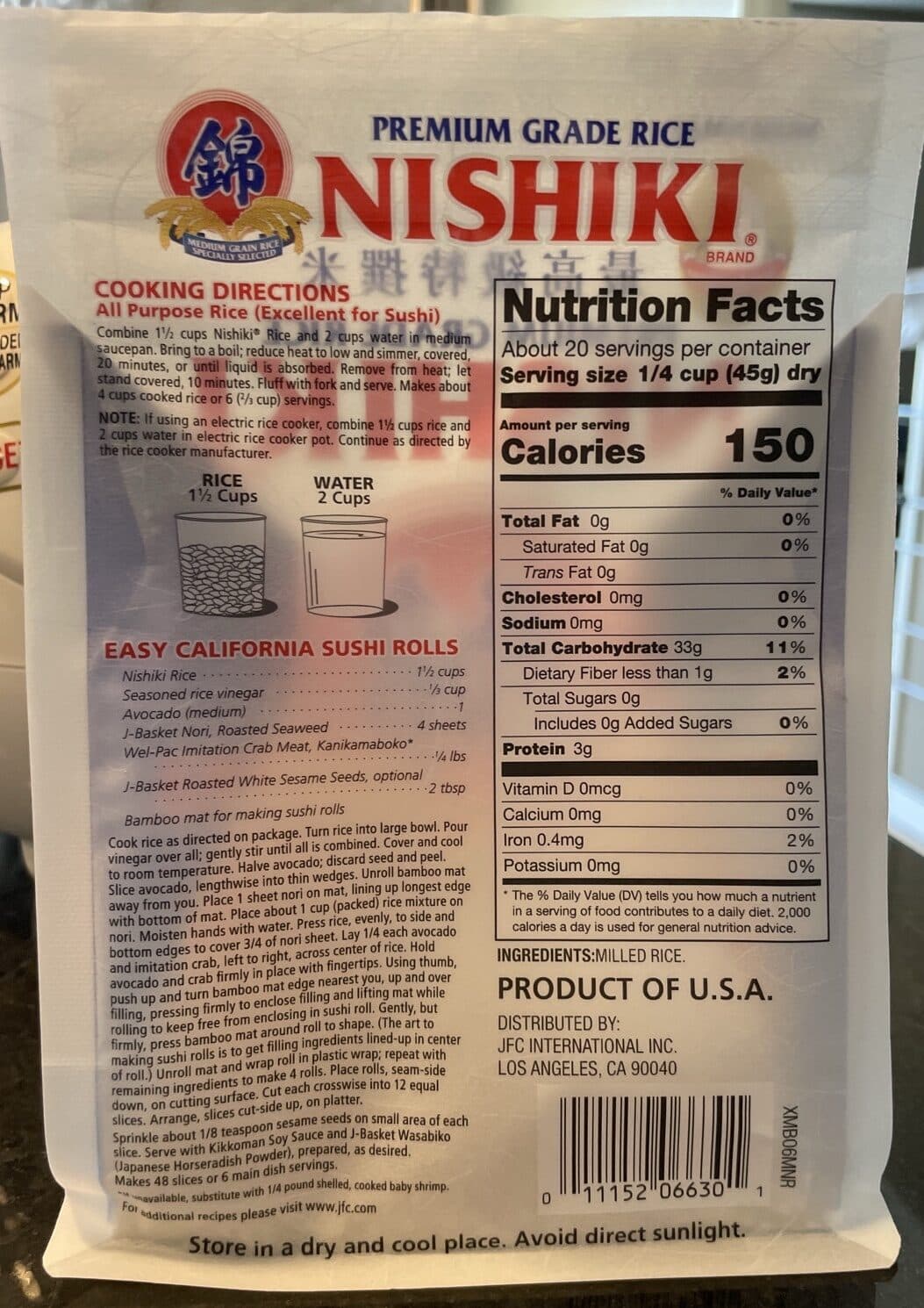 Nishiki sushi rice packshot