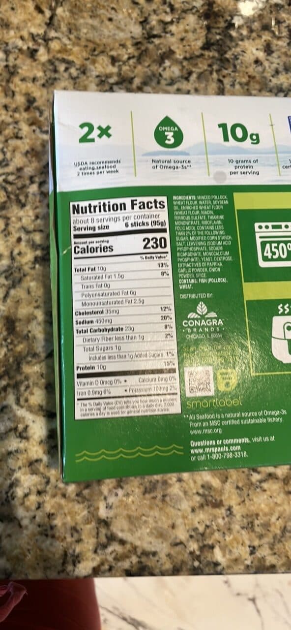 Mrs. Paul's Fish Sticks packshot