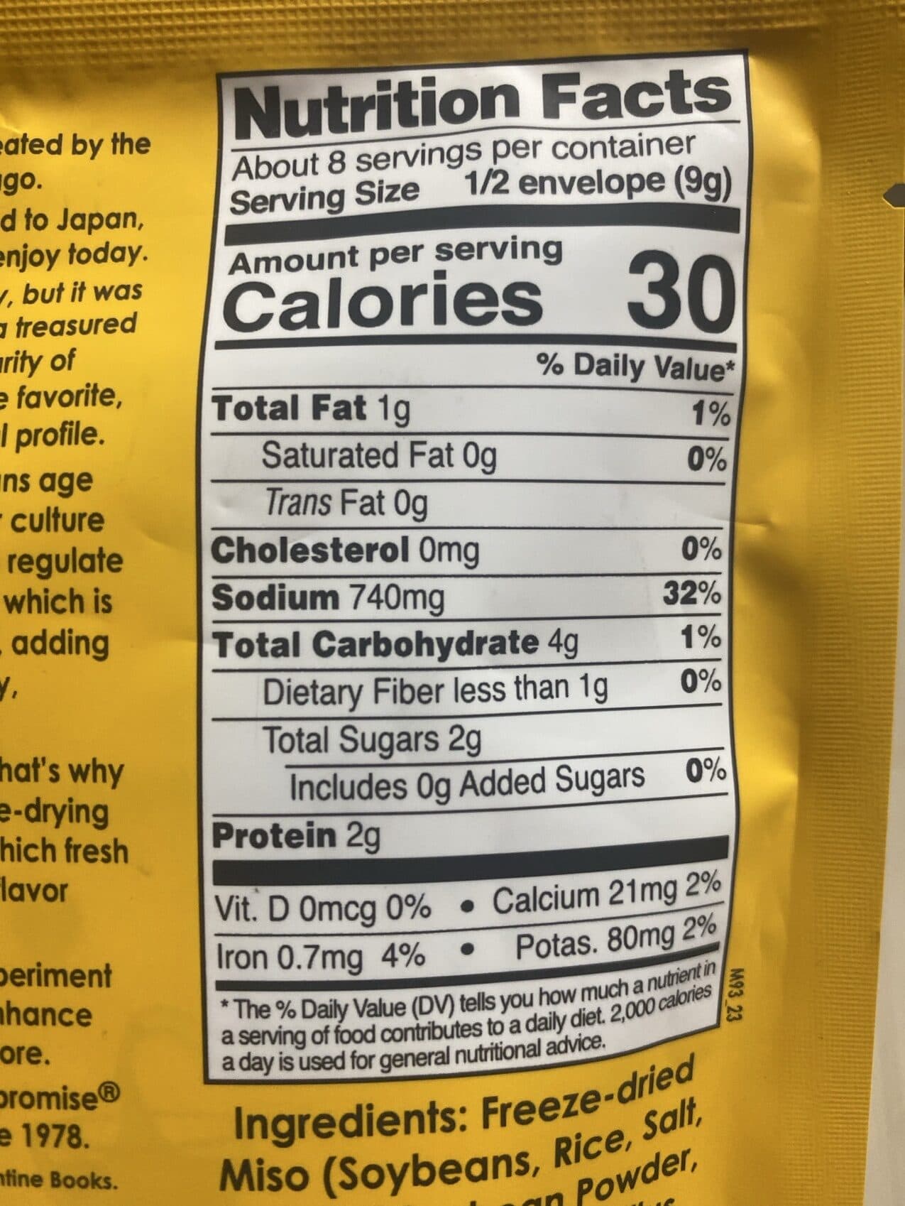 Edward & Sons Golden Vegetable Instant Miso-Cup Soup packshot