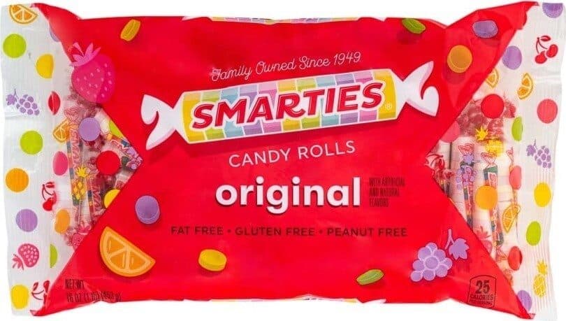 Smarties candy rolls packshot