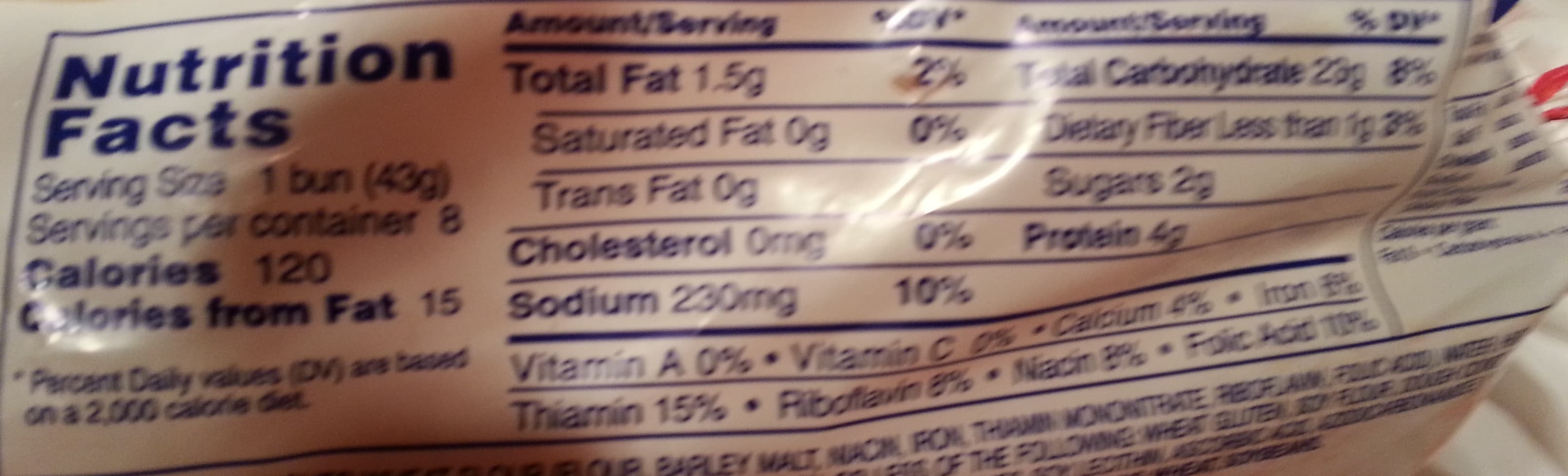 Valu-Time Enriched hamburger buns packshot