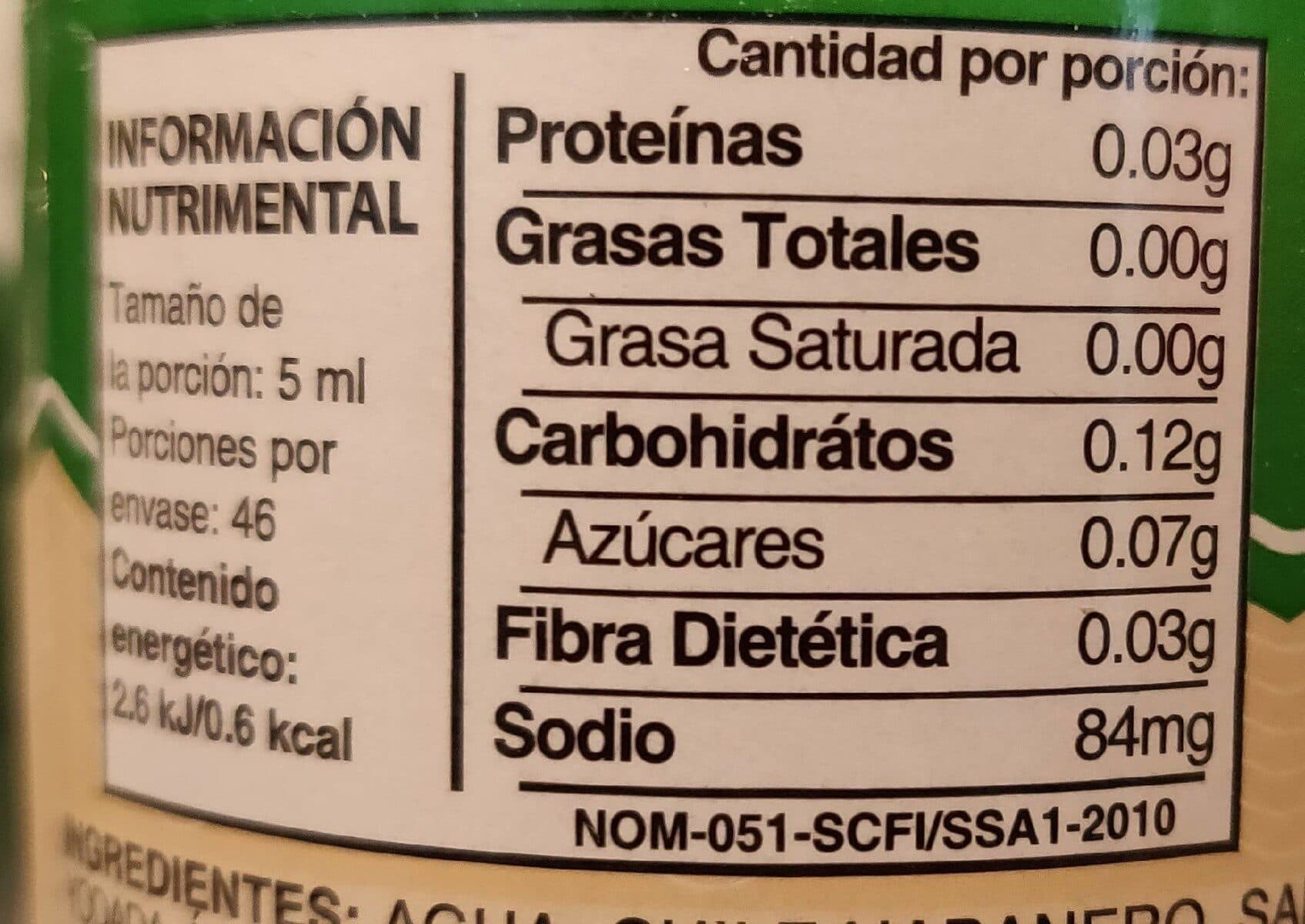 Open Food Facts La Anita Habanero Green Pepper Sauce 7. packshot