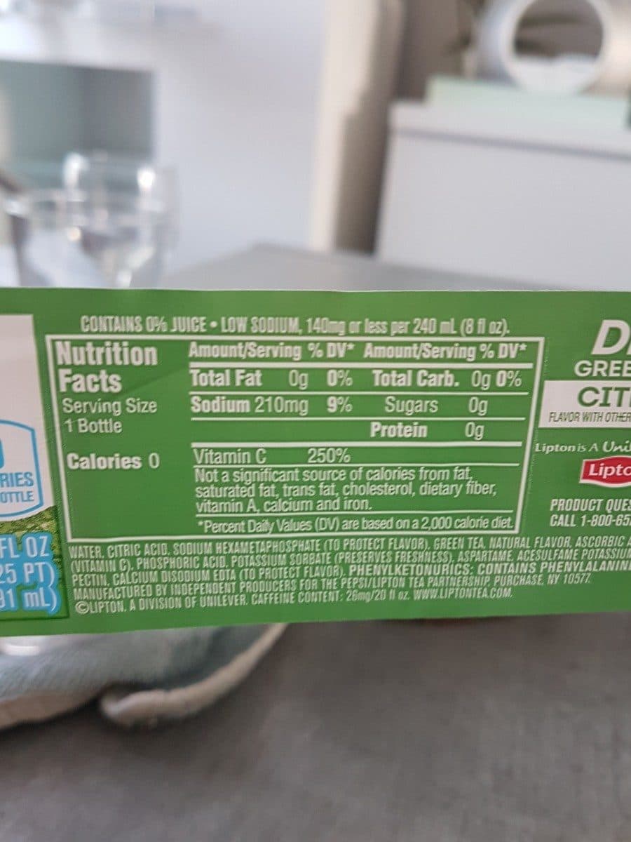Lipton Diet Green Tea Citrus packshot