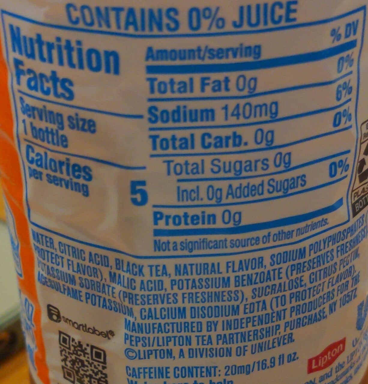 Lipton Diet Iced Tea - Peach packshot