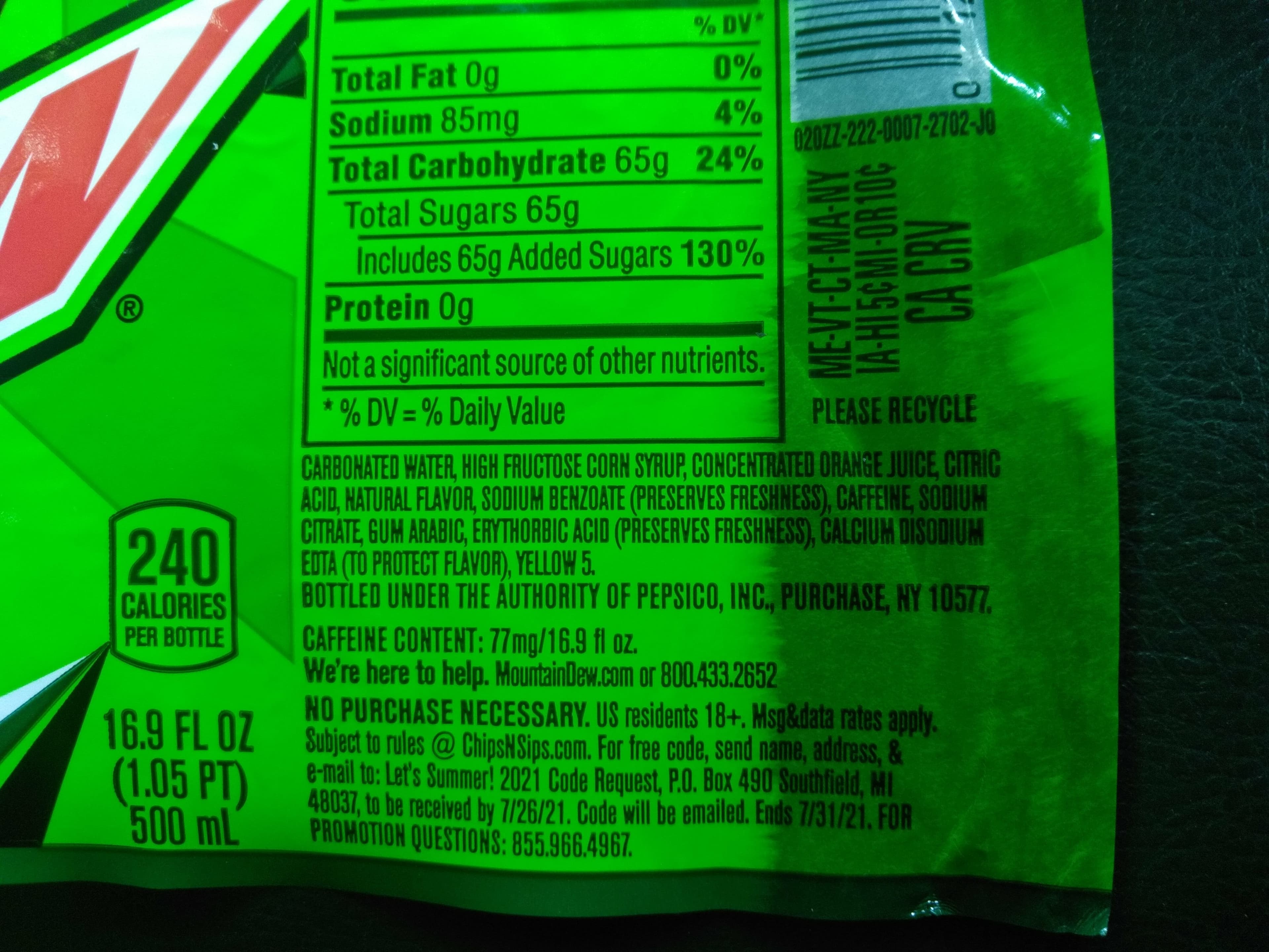 Mtn Dew Soda packshot