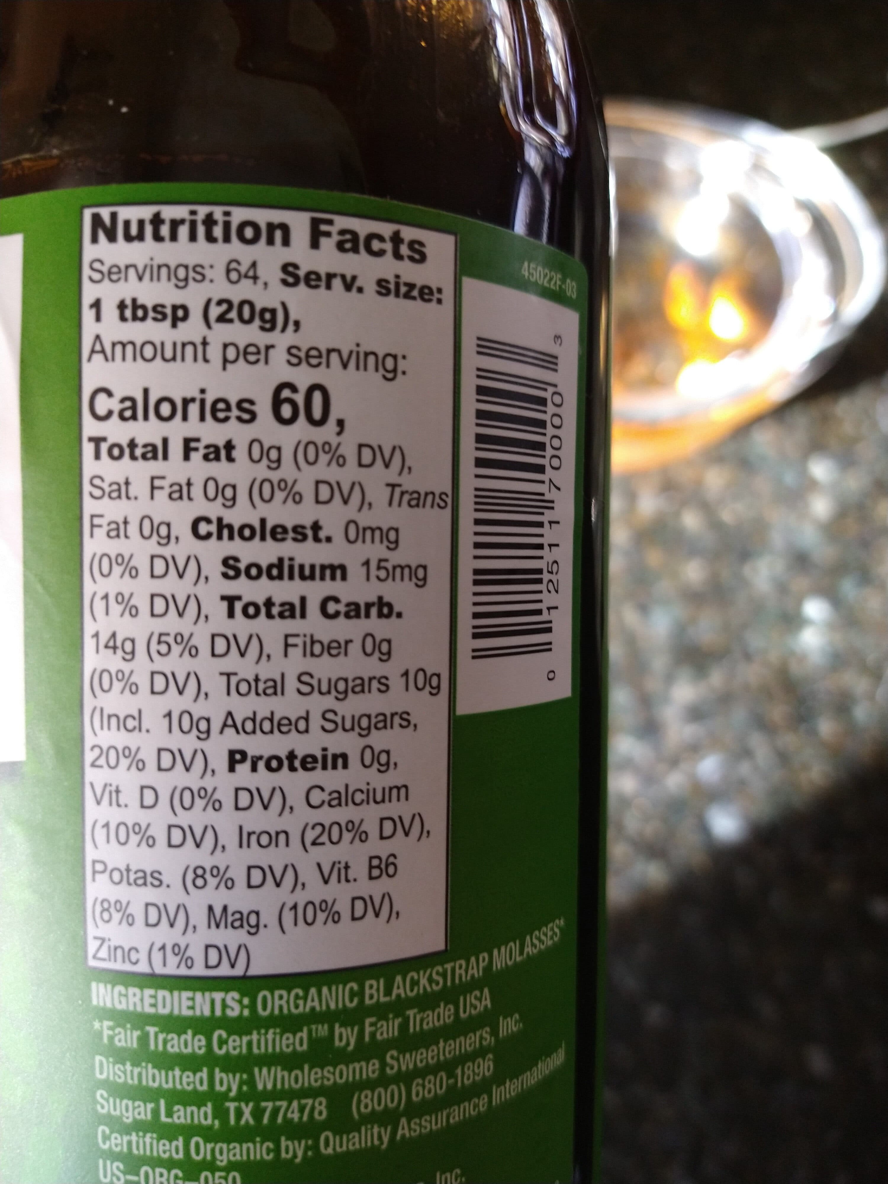 Wholesome Sweeteners Unsulphured Organic Molasses packshot