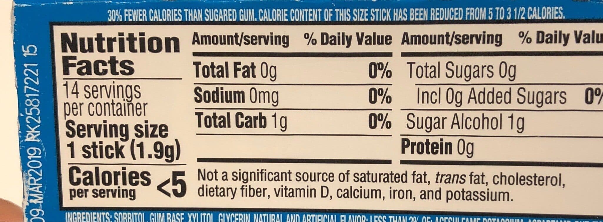Trident Trident Wintergreen slim pack packshot