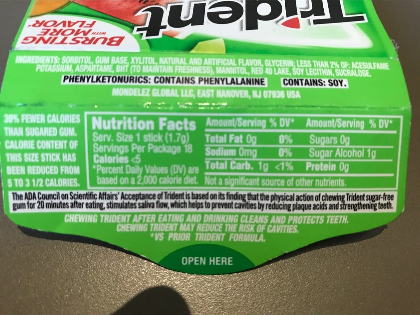 Trident Trident gum, watermelon twist, sugar free packshot