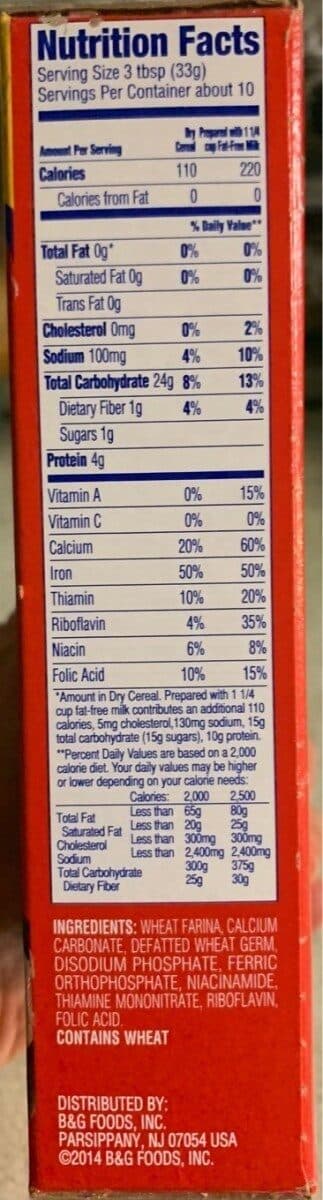 Cream Of Wheat Hot Cereal packshot