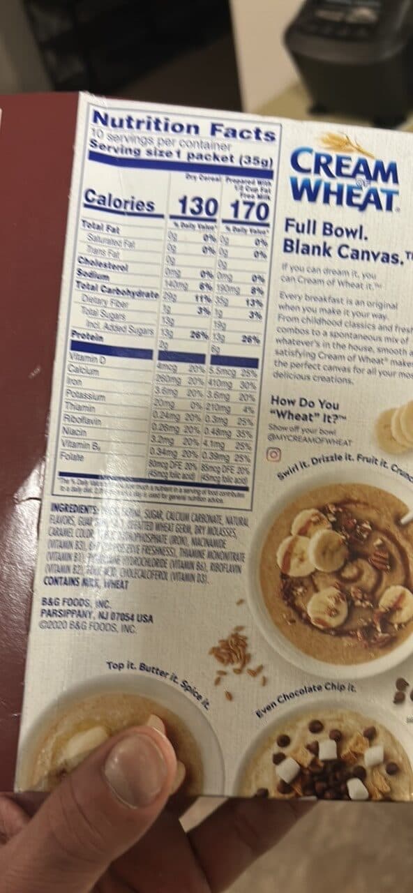 Cream of Wheat Cream of Wheat Instant Maple Brown Sugar packshot