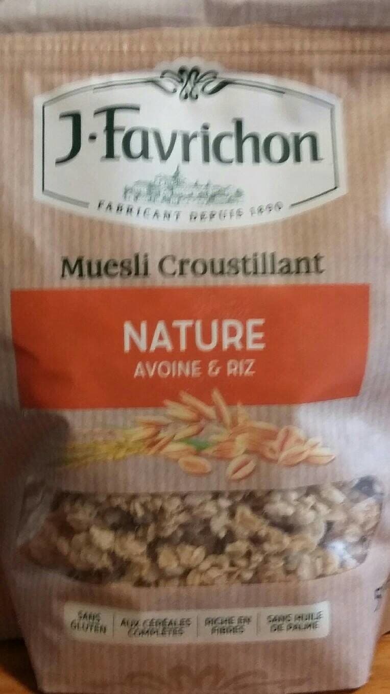J.Favrichon Muesli croustillant nature avoine et riz packshot