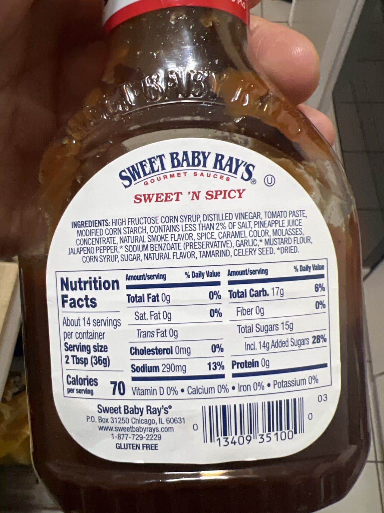 Sweet Baby Ray's Sweet 'n Spicy Barbecue Sauce packshot