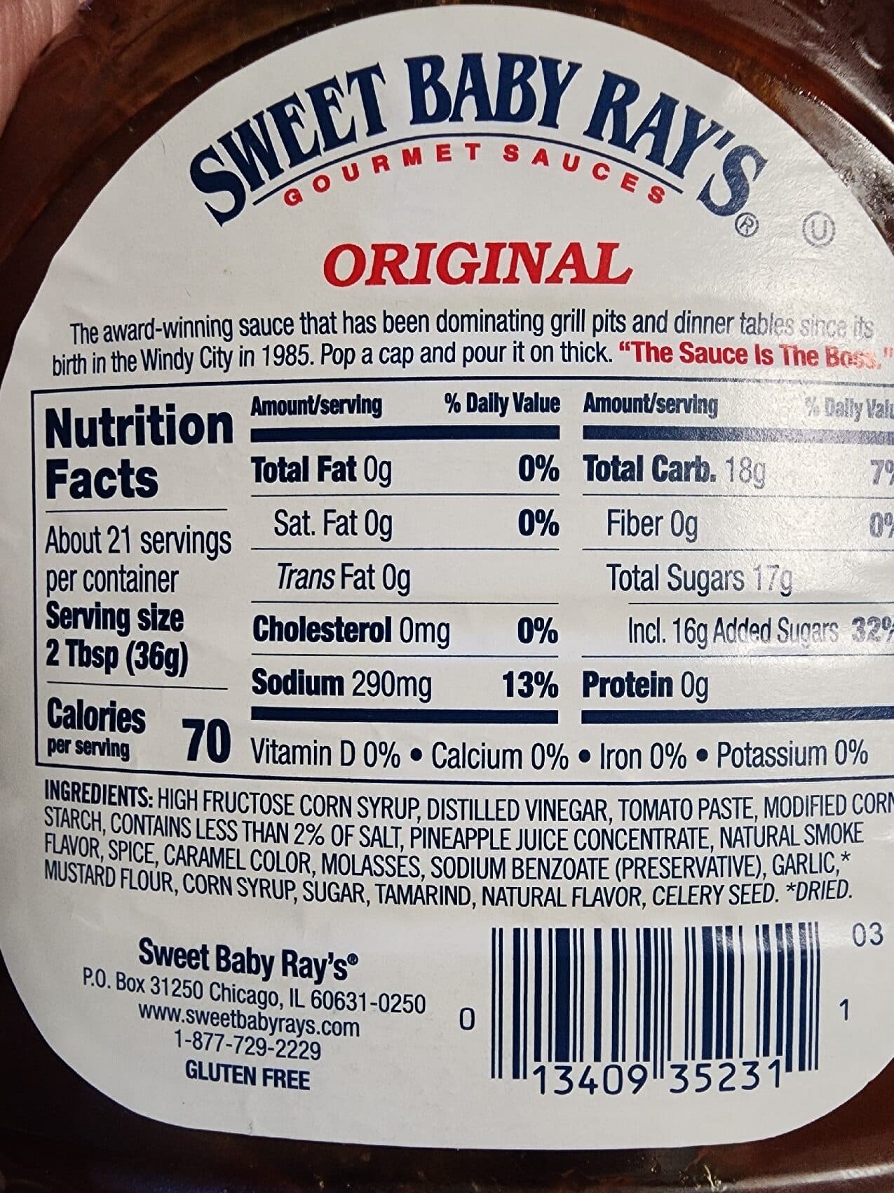 Sweet Baby Ray's Barbecue Sauce packshot