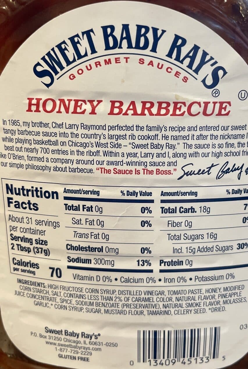 Sweet Baby Ray's Honey Barbecue Sauce packshot