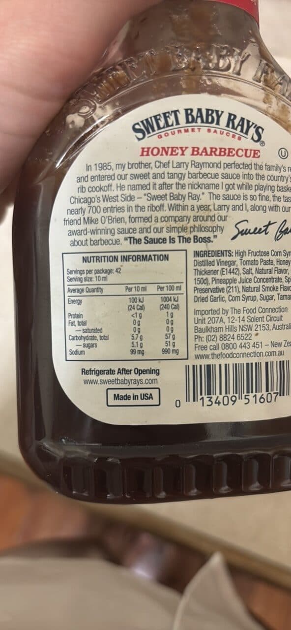 Sweet Baby Ray's Honey Barbecue Sauce packshot