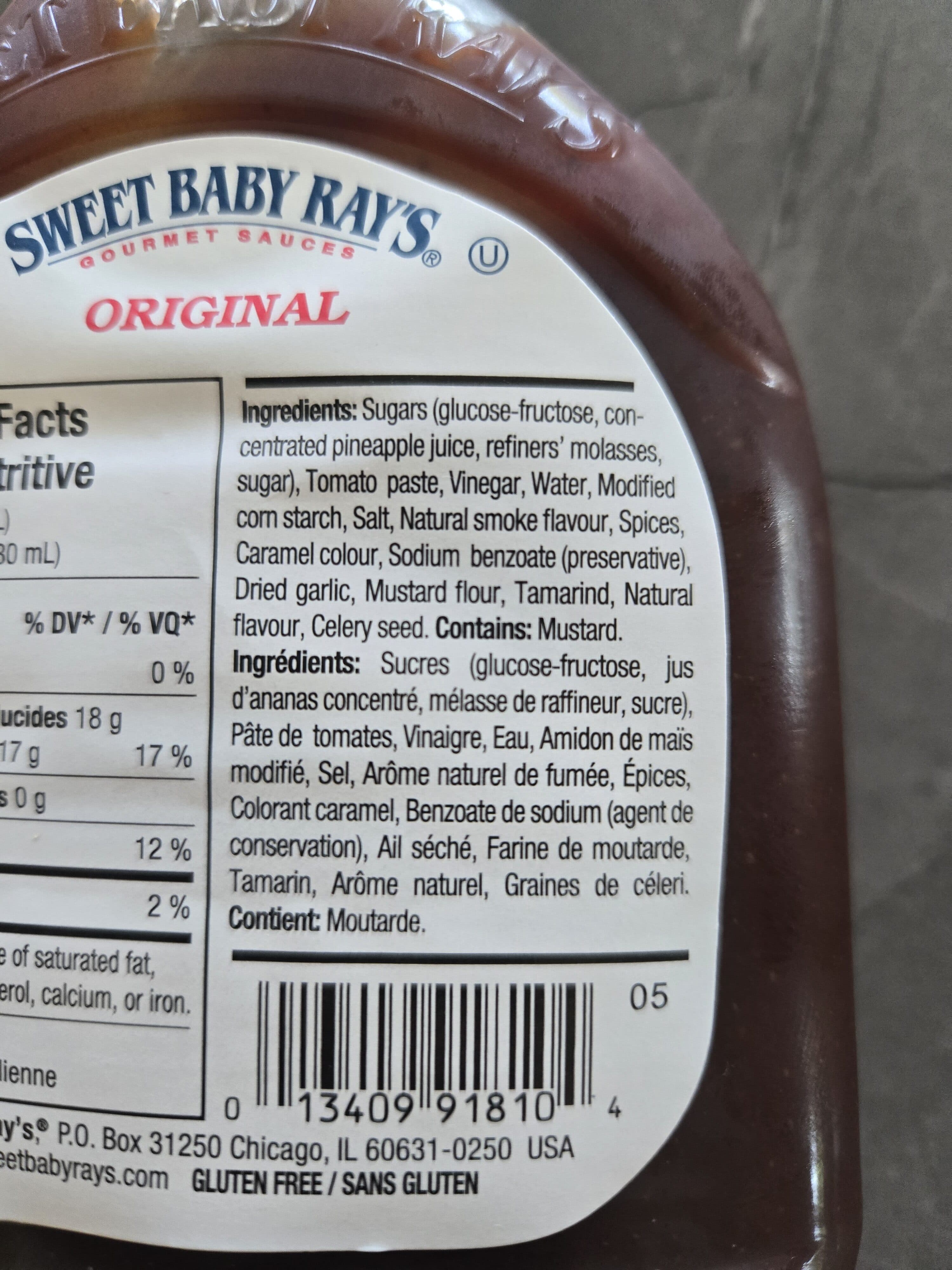 Sweet Baby Ray's Barbecue sauce packshot