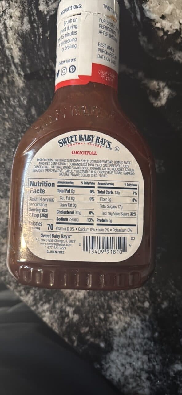 Sweet Baby Ray's Barbecue sauce packshot
