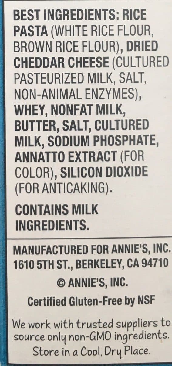 Annie's Rice Pasta with Dried Cheddar Cheese packshot