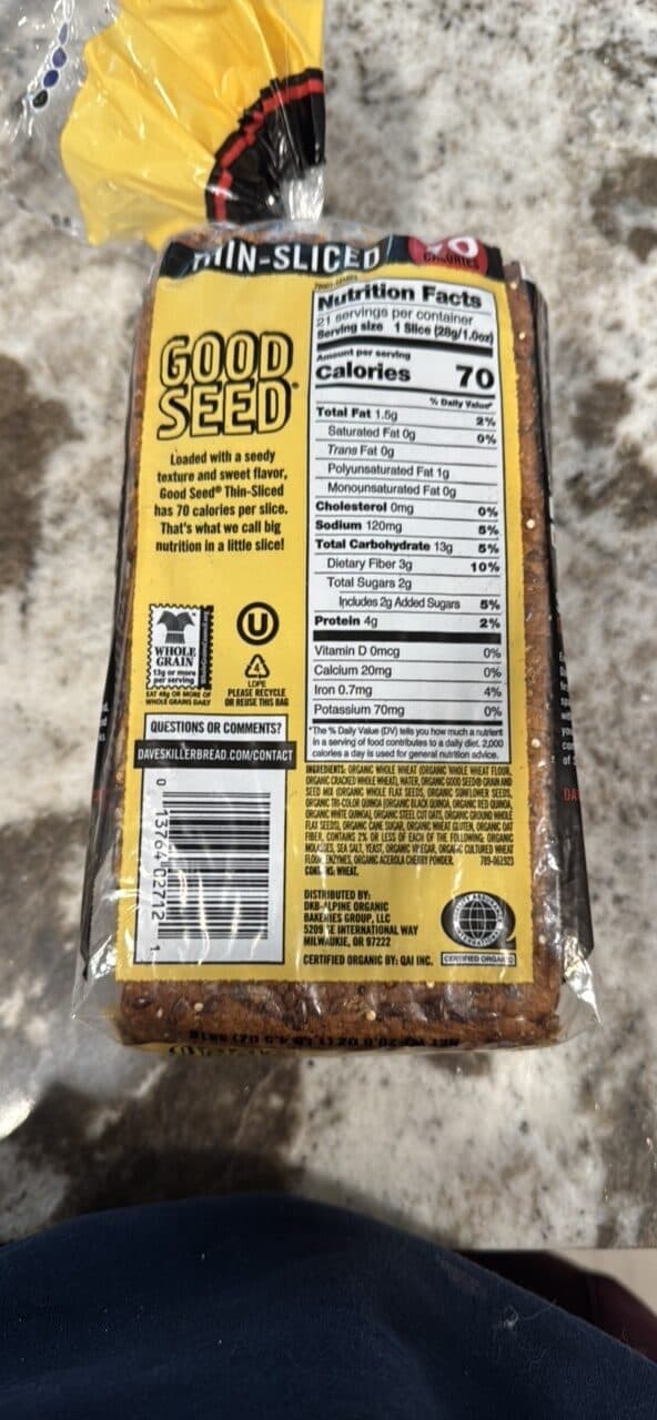 Dave's Killer Bread Good Seed Organic Bread Thin-Sliced packshot