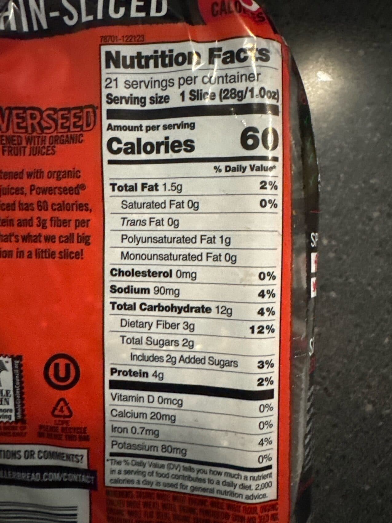 Dave's Killer Bread Organic Bread Powerseed Thin-Sliced packshot