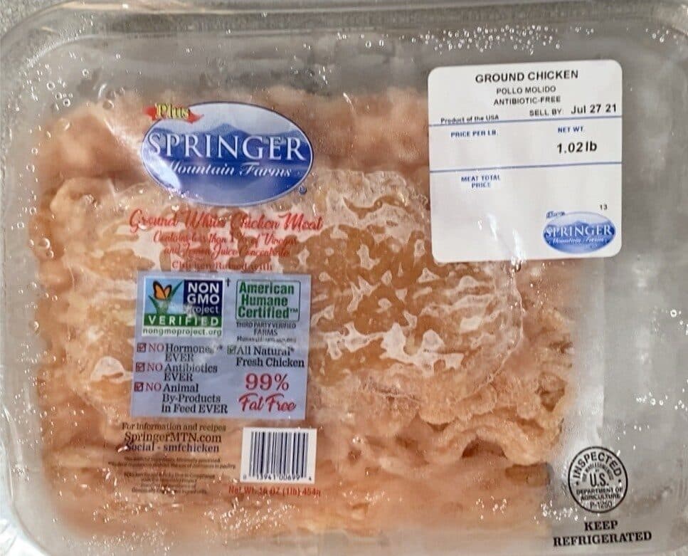 Springer Mountain Farms Ground White Chicken Meat packshot