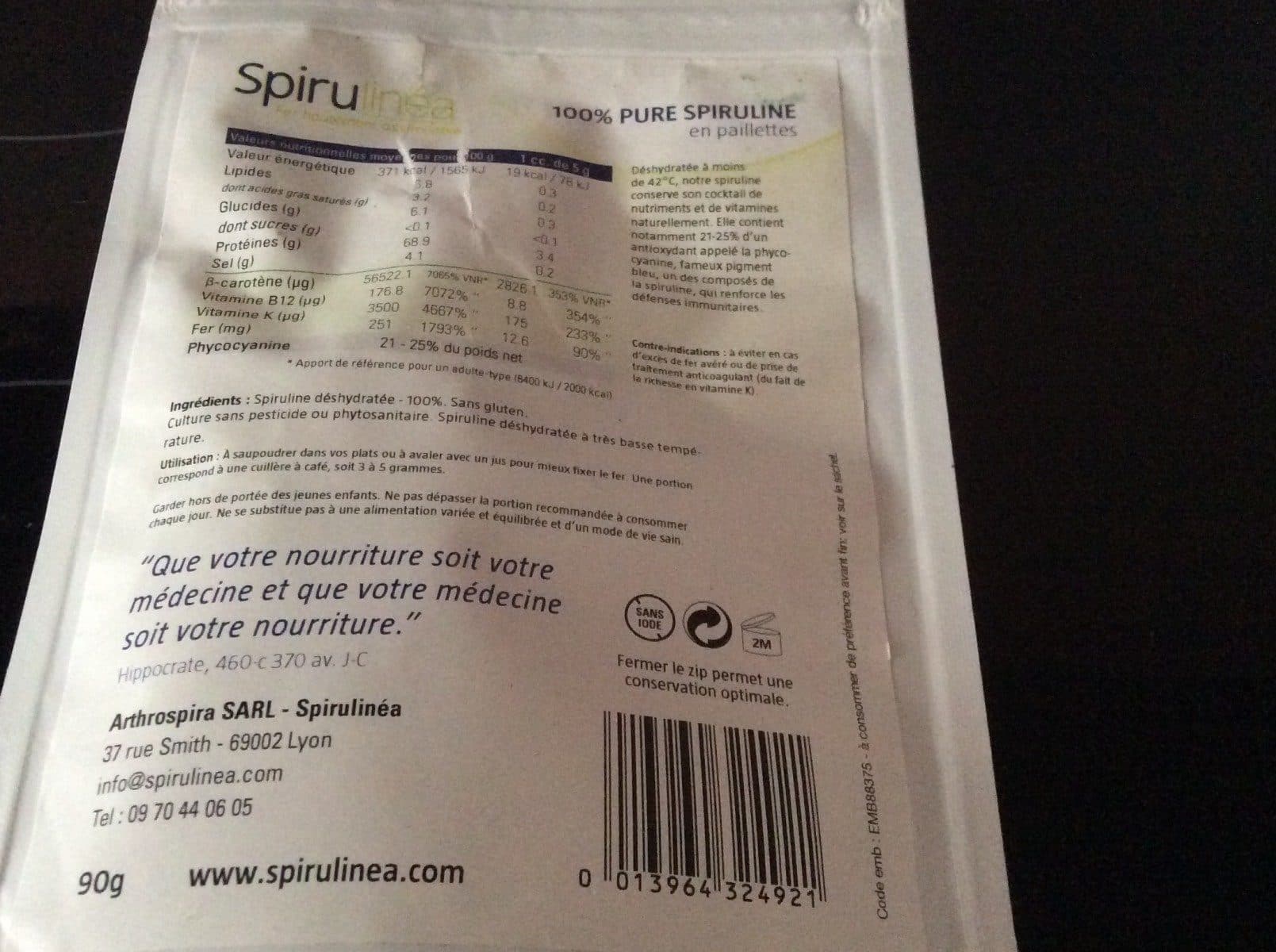 Spirulinea 100% Pure Spiruline En Paillettes packshot