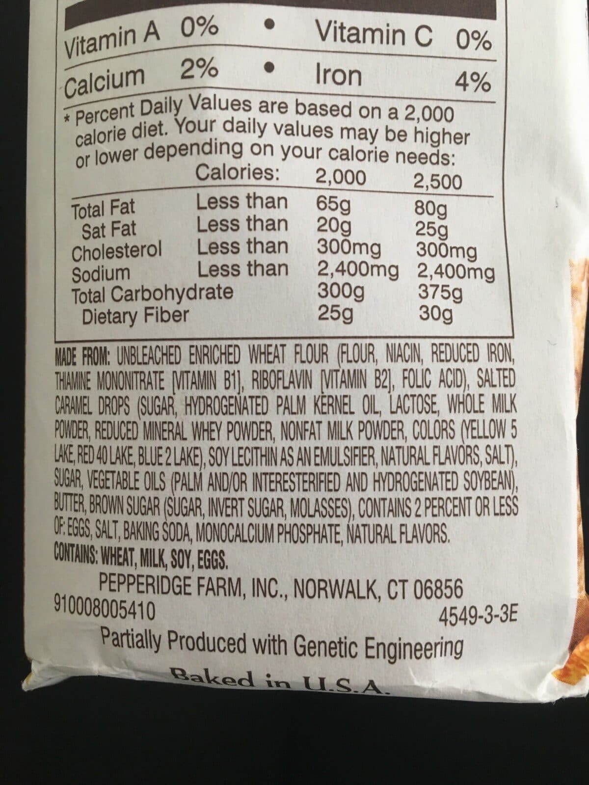 Pepperidge Farm Sweet & simple cookies, salted caramel packshot