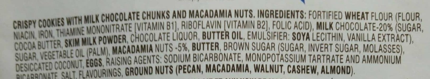Chocolate Chunk Chocolate Chunk Milk Chocolate Macadamia Crispy Cookies packshot