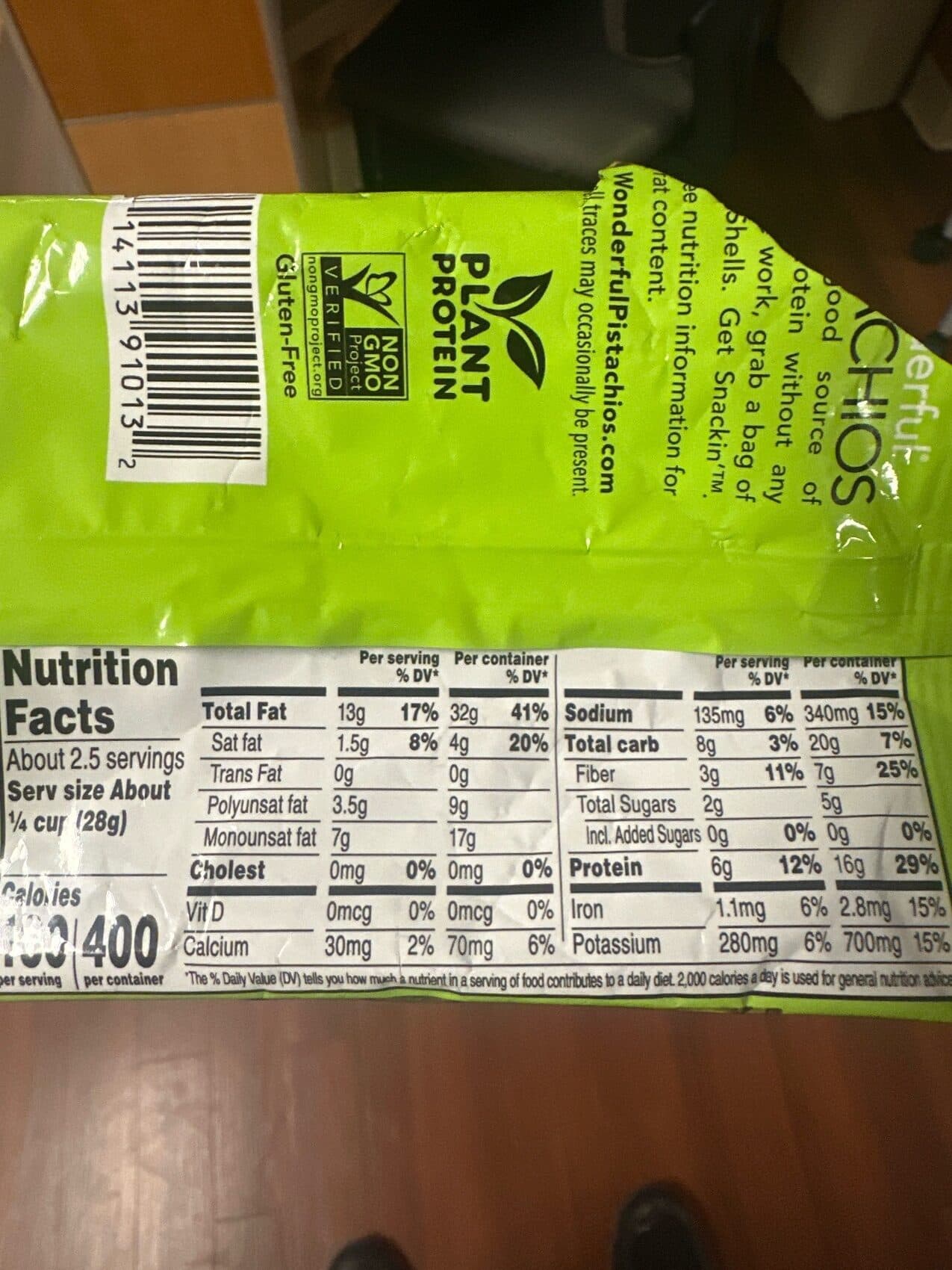 Wonderful Roasted & Salted Pistachios packshot