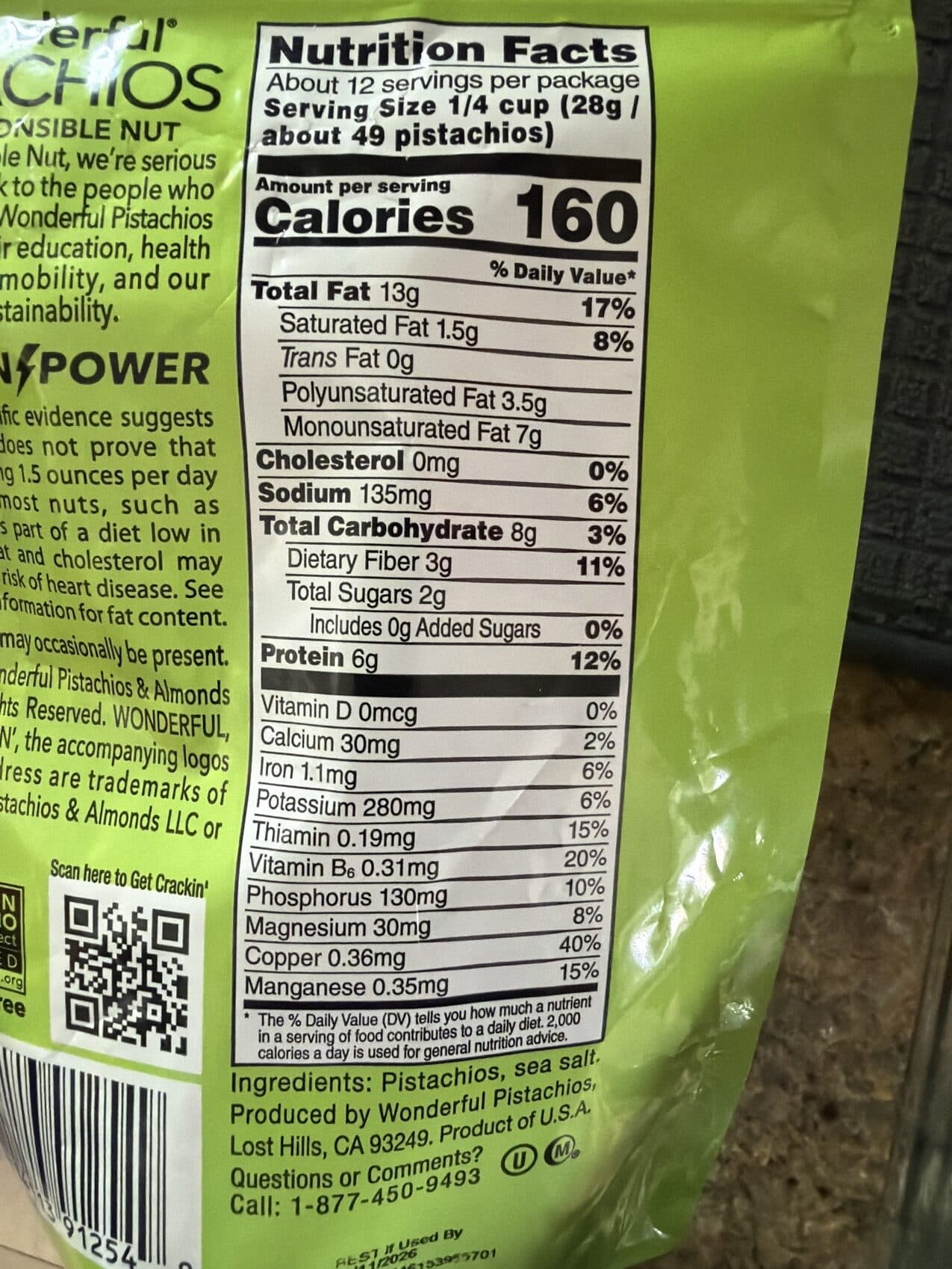 Wonderful Roasted & Salted Pistachios packshot