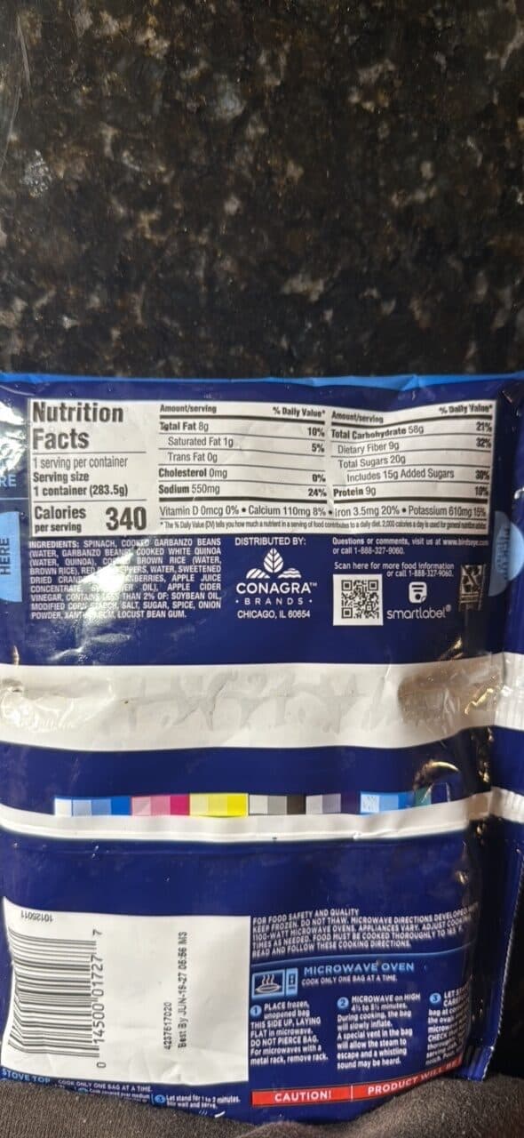 Birds Eye Power Blend Quinoa & Spinach packshot