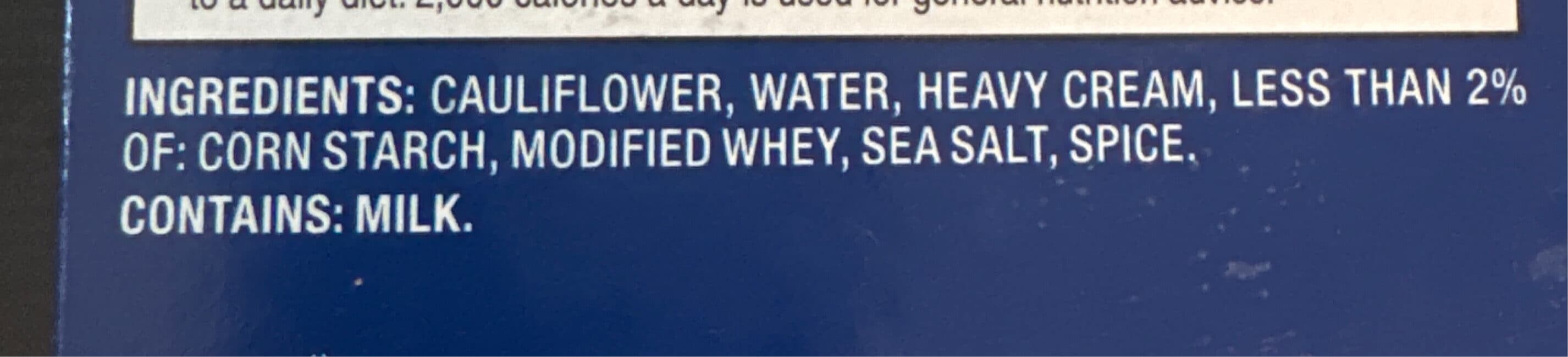 Birds Eye Mashed Cauliflower Original packshot