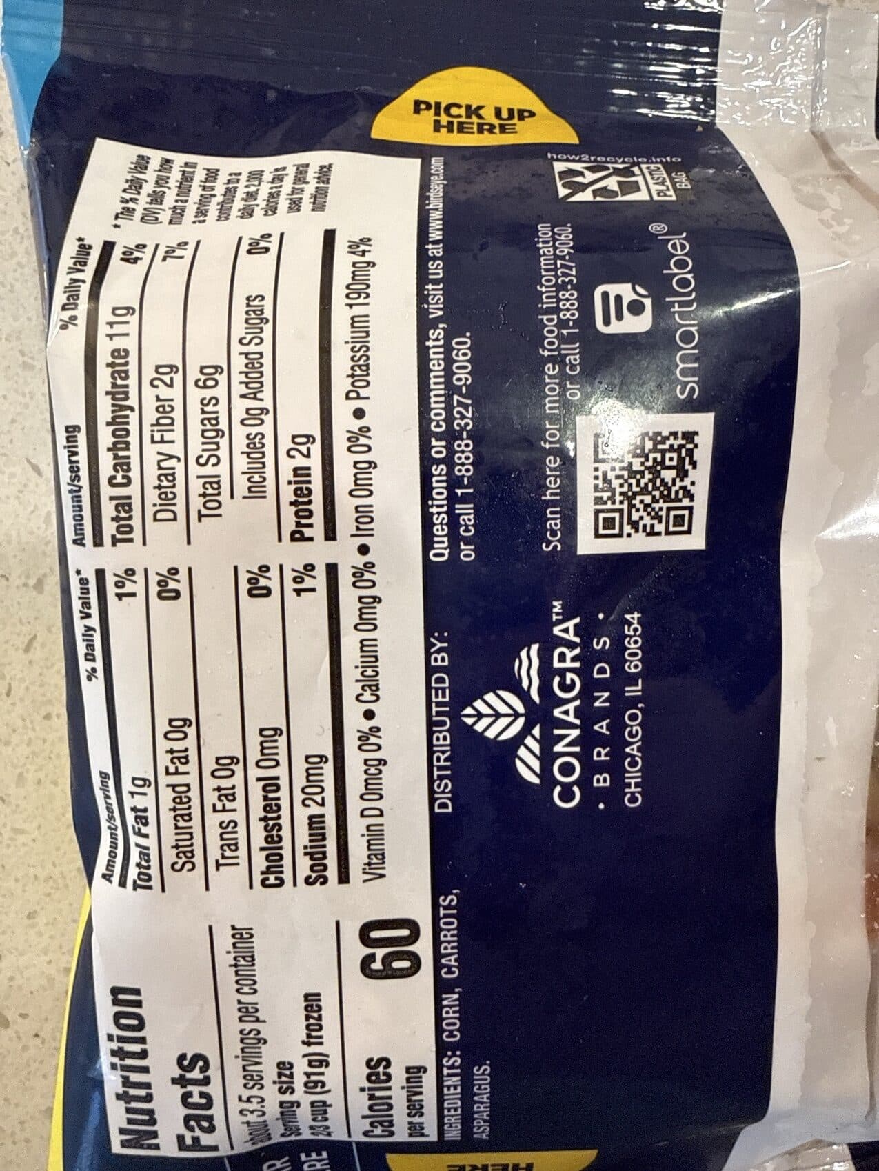 Birds Eye Gold & White Corn, Carrots & Asparagus packshot