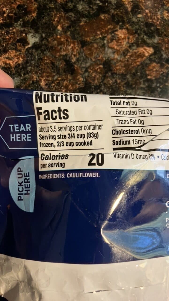 Birds Eye Riced Cauliflower packshot