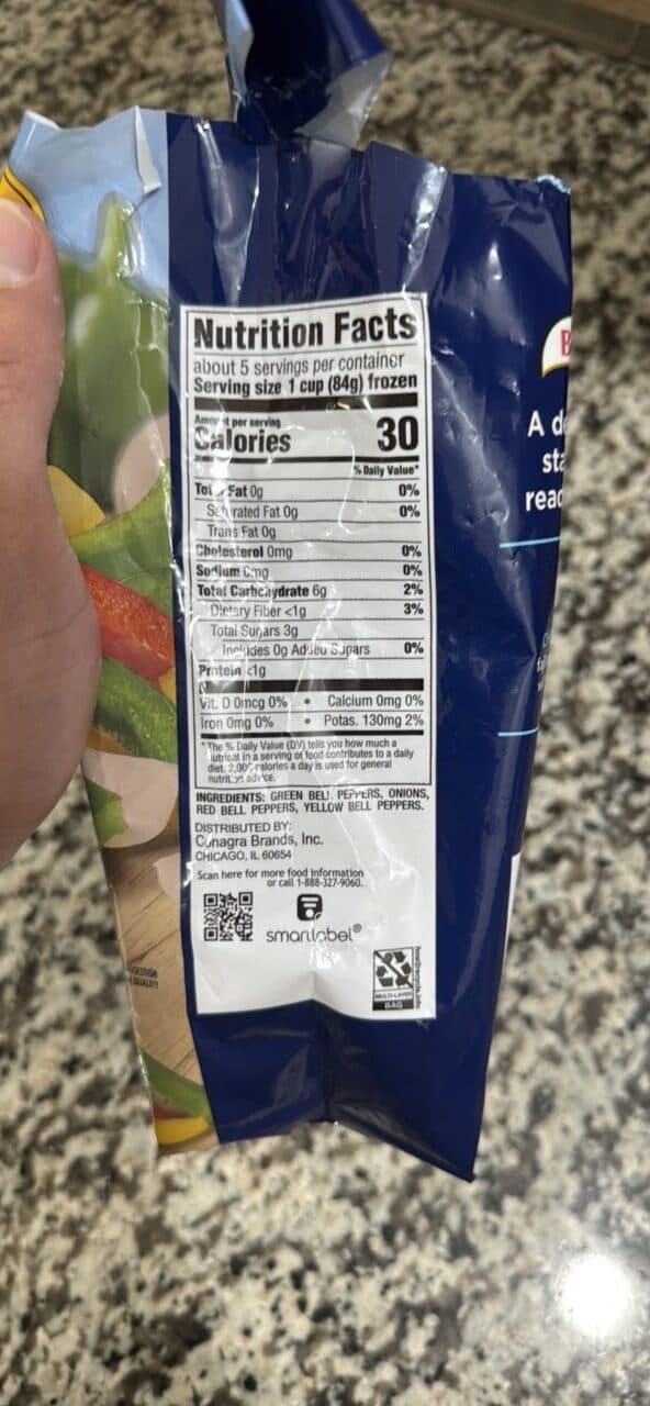 Birds Eye Tri-Colored Pepper & Onion Medley packshot