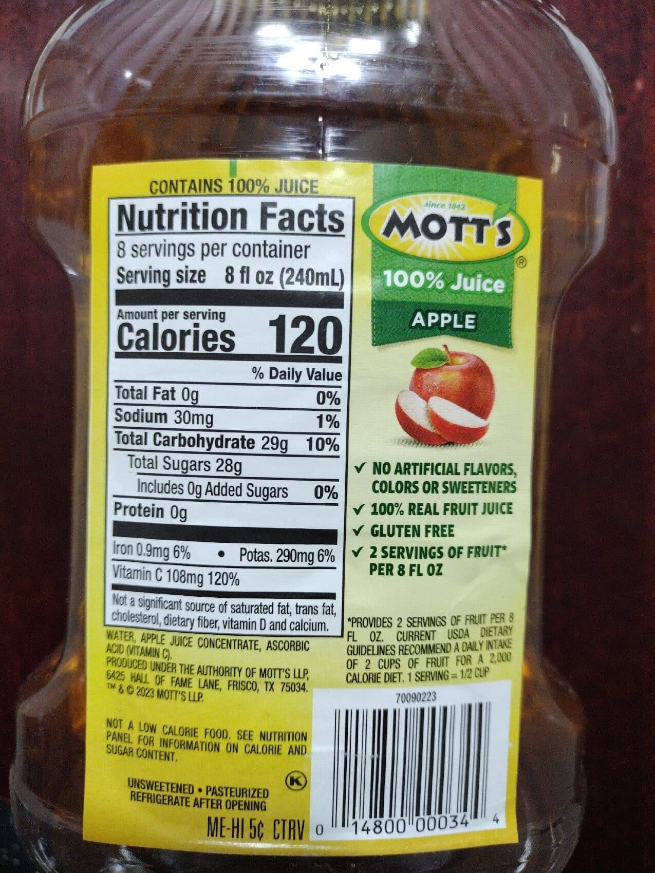 Mott's 100% Juice Apple packshot