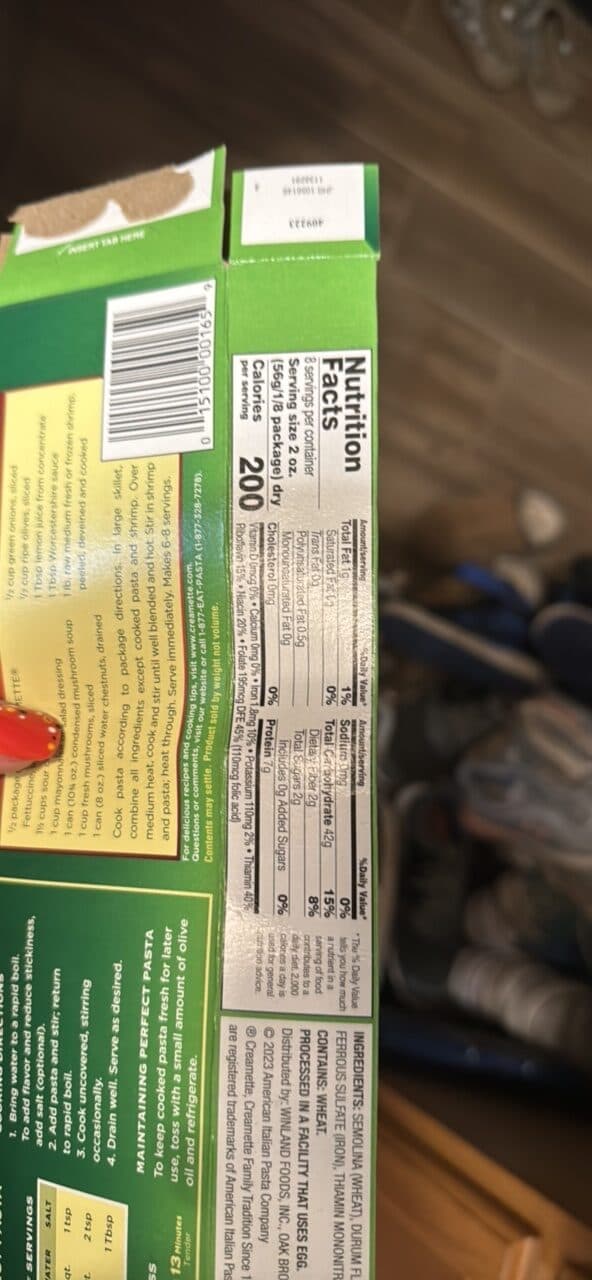 Creamette Fettuccine packshot