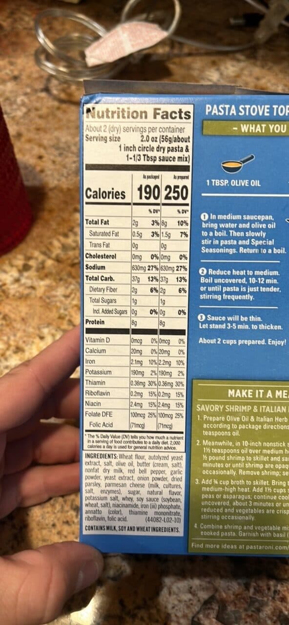 PASTA RONI OLIVE OIL & ITALIAN HERB packshot