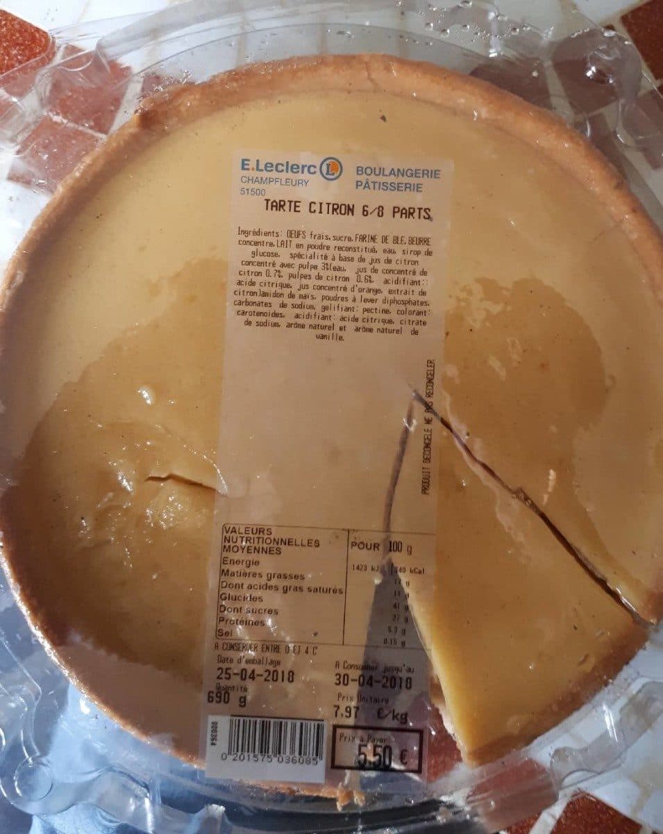 Leclerc Tarte Citron 6/8 parts packshot